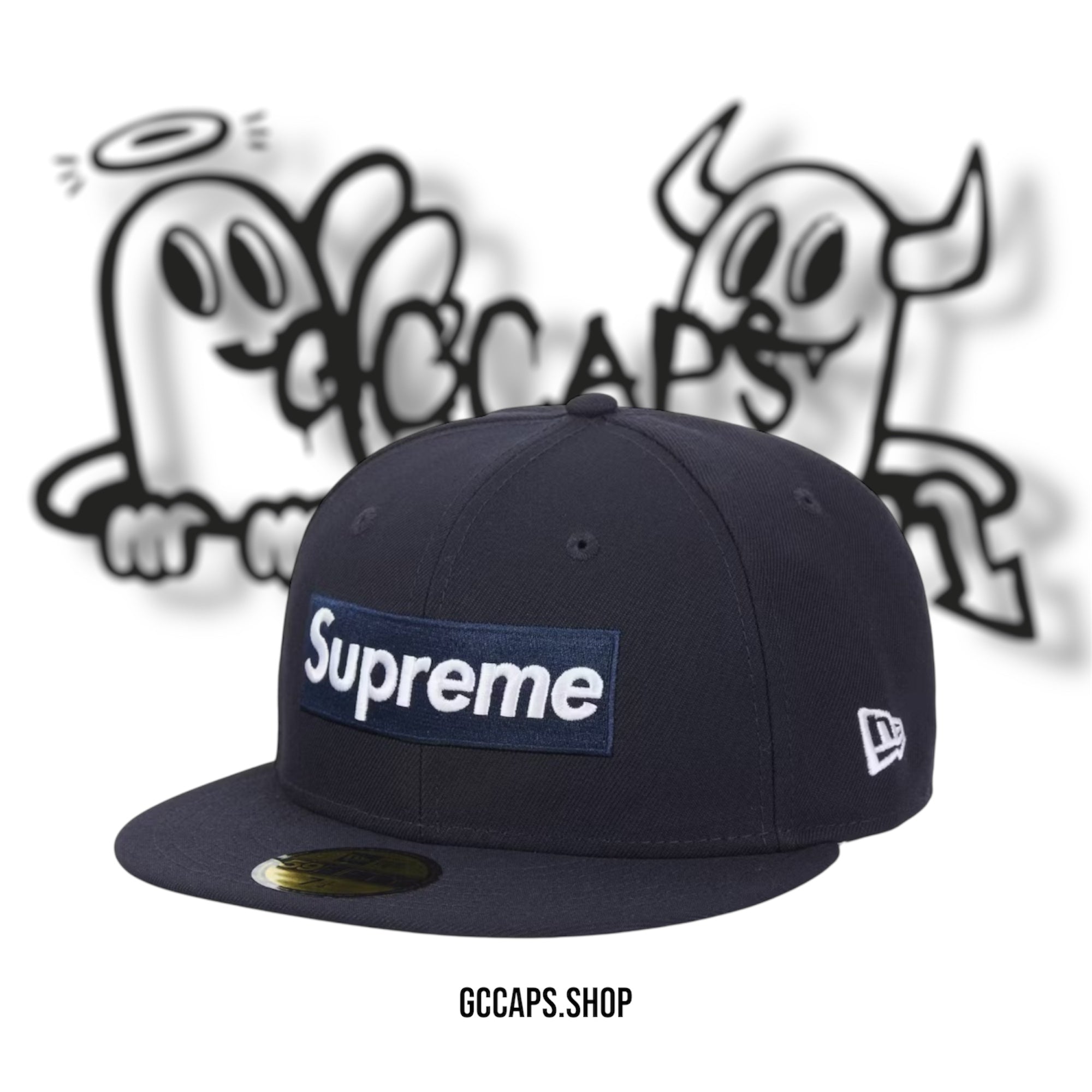 Supreme Championship Box Logo New Era 59Fifty Sombrero Azul marino