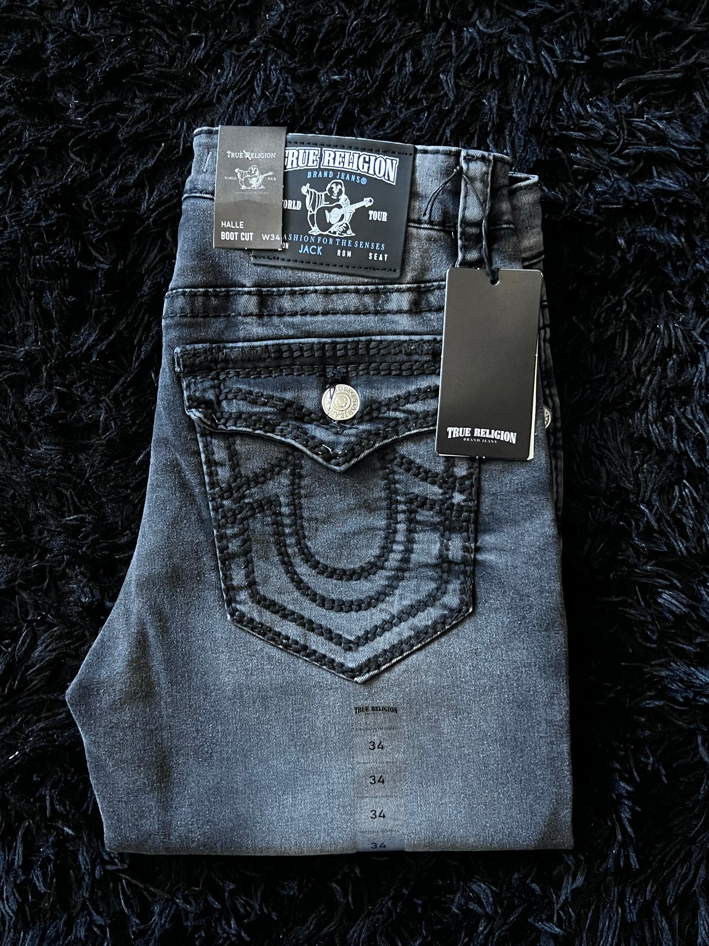 TRUE RELIGIÓN GRIS/NEGRO (BOOT CUT)