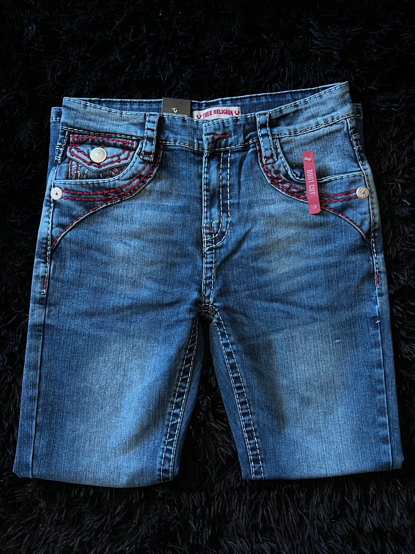 TRUE RELIGIÓN AZUL/ROJO (BOOT CUT)