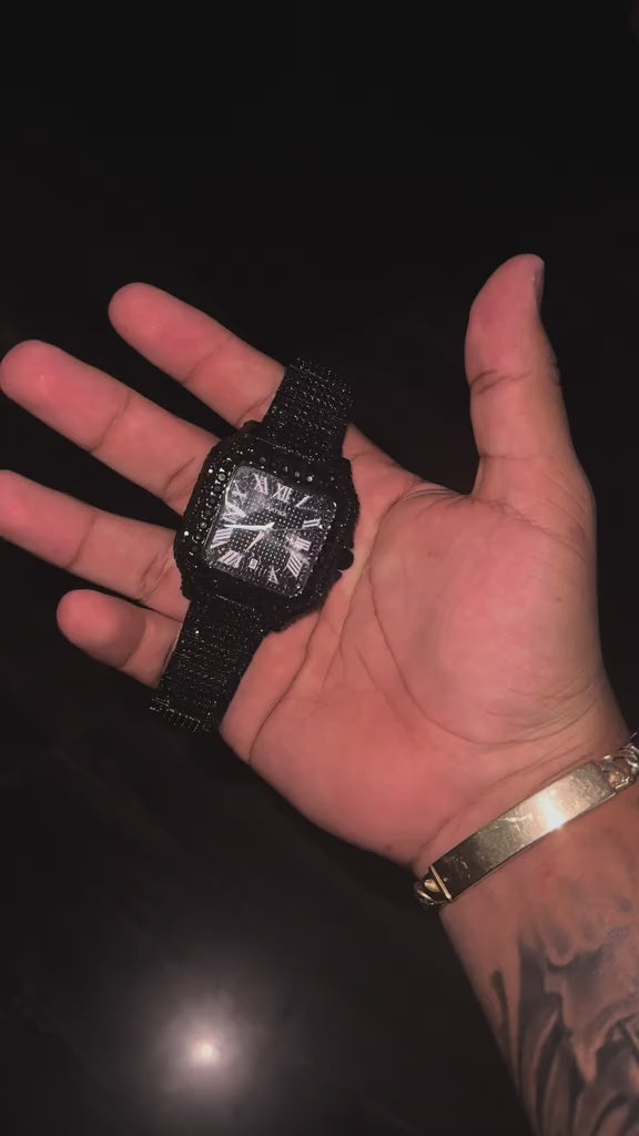 RELOJ SUIZO TIPO CARTIER NEGRO